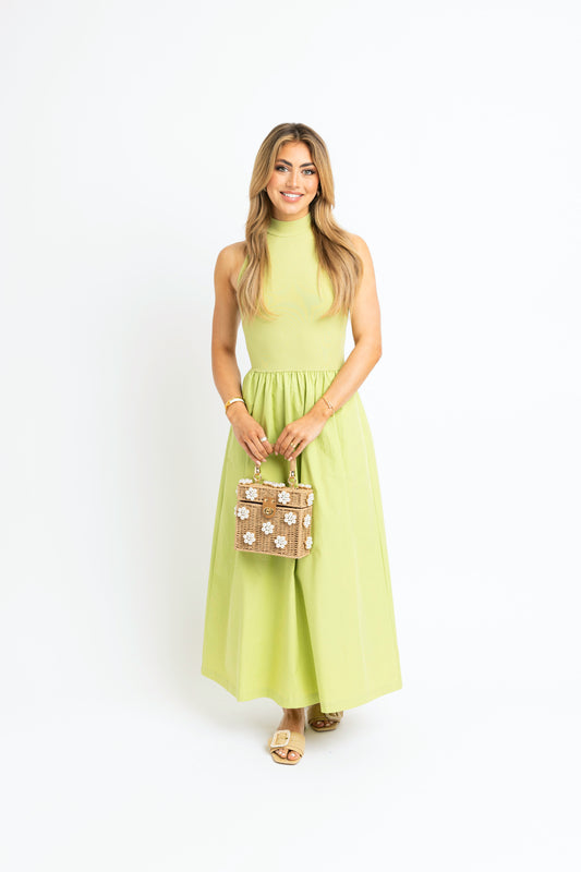 Solid Lime Mock Dress