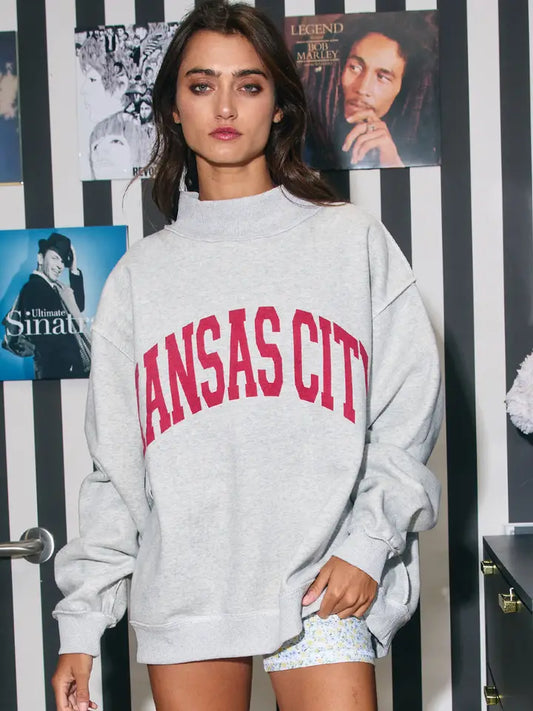 KC Chiefs Reversible Mock Neck Sweatshirt