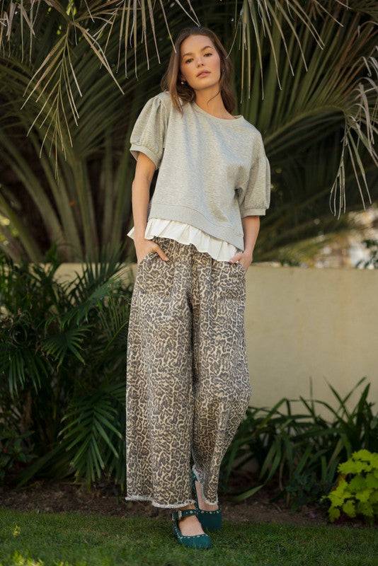 Leopard ElasticWaist Pant