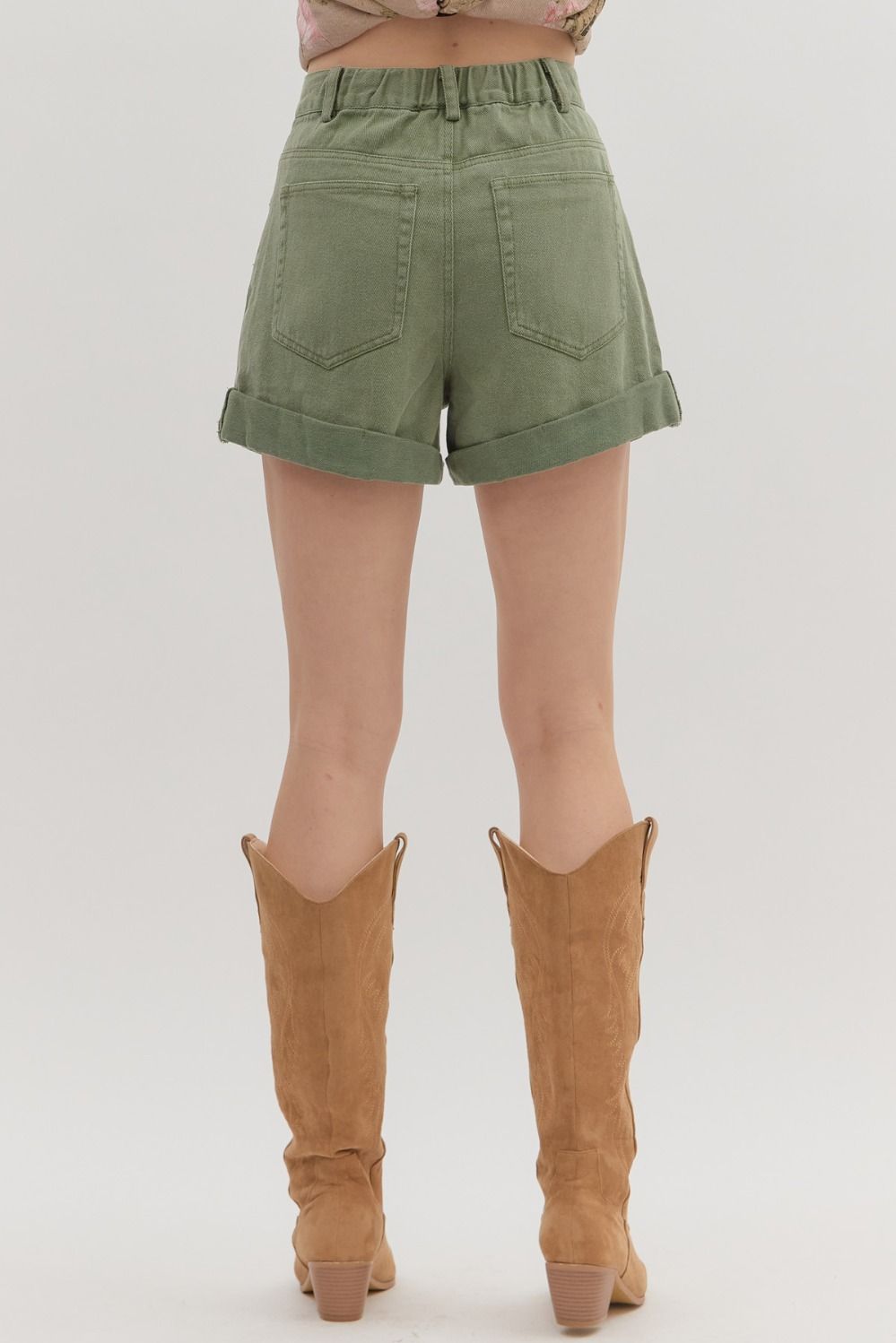 Olive Denim Short