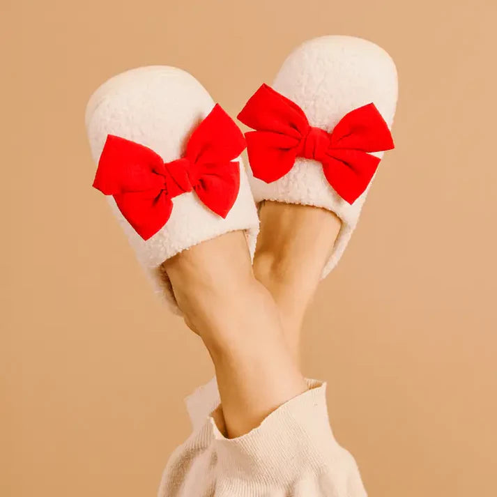 Red Bow Slippers