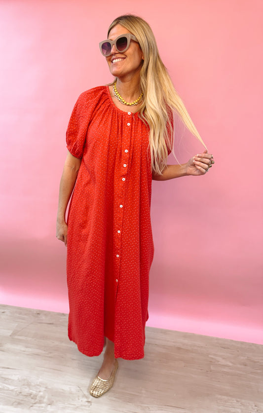 Red Floral Nap Dress