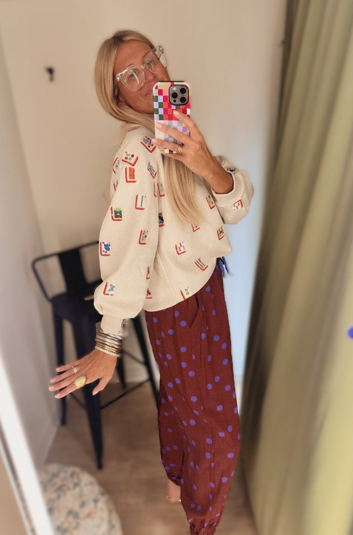 Queen of Sparkles Multi Mahjong Tiles Sweatshirt