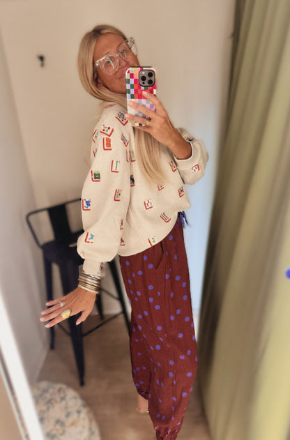 Queen of Sparkles Multi Mahjong Tiles Sweatshirt