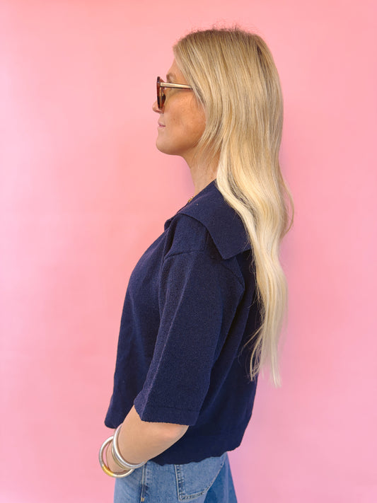 Textured Collared Knit