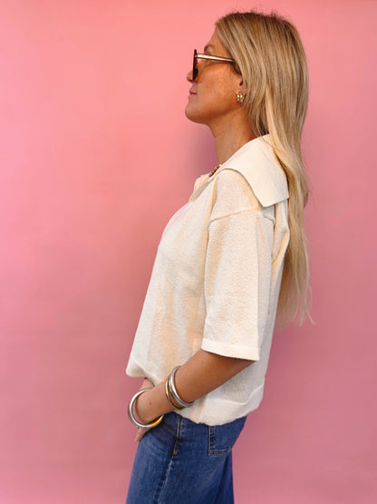 Textured Collared Knit