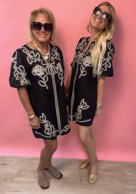 Black Embroidered Dress