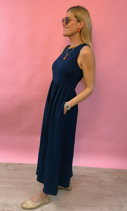 Z Supply Navy Charlotte Midi Dress