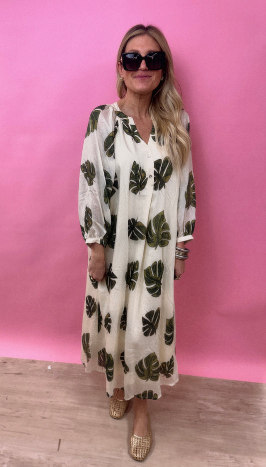 Monstera Long Tunic Dress