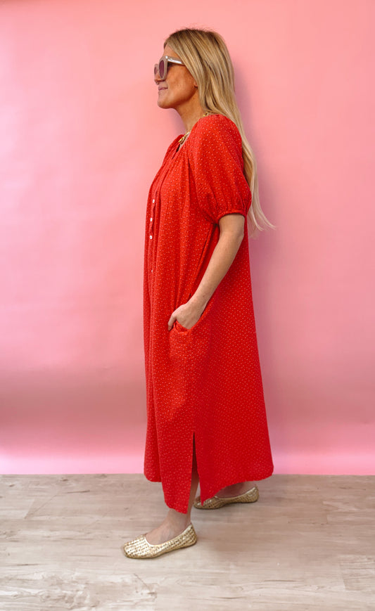 Red Floral Nap Dress