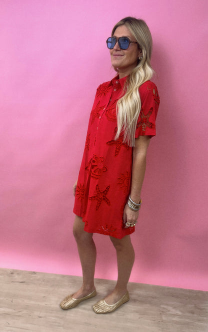 Tomato Red Vacation Dress