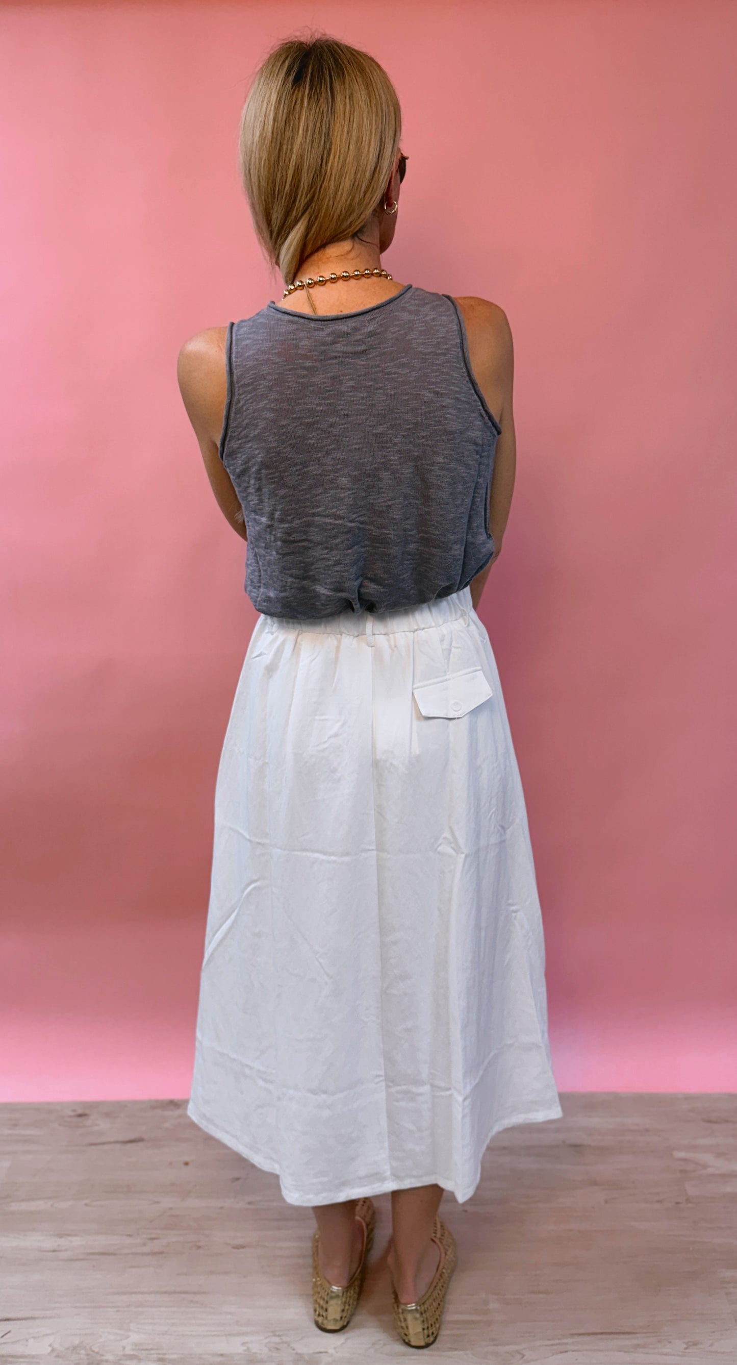 White Midi Everyday Skirt