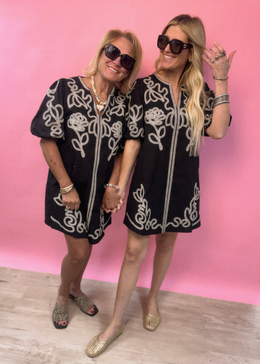 Black Embroidered Dress