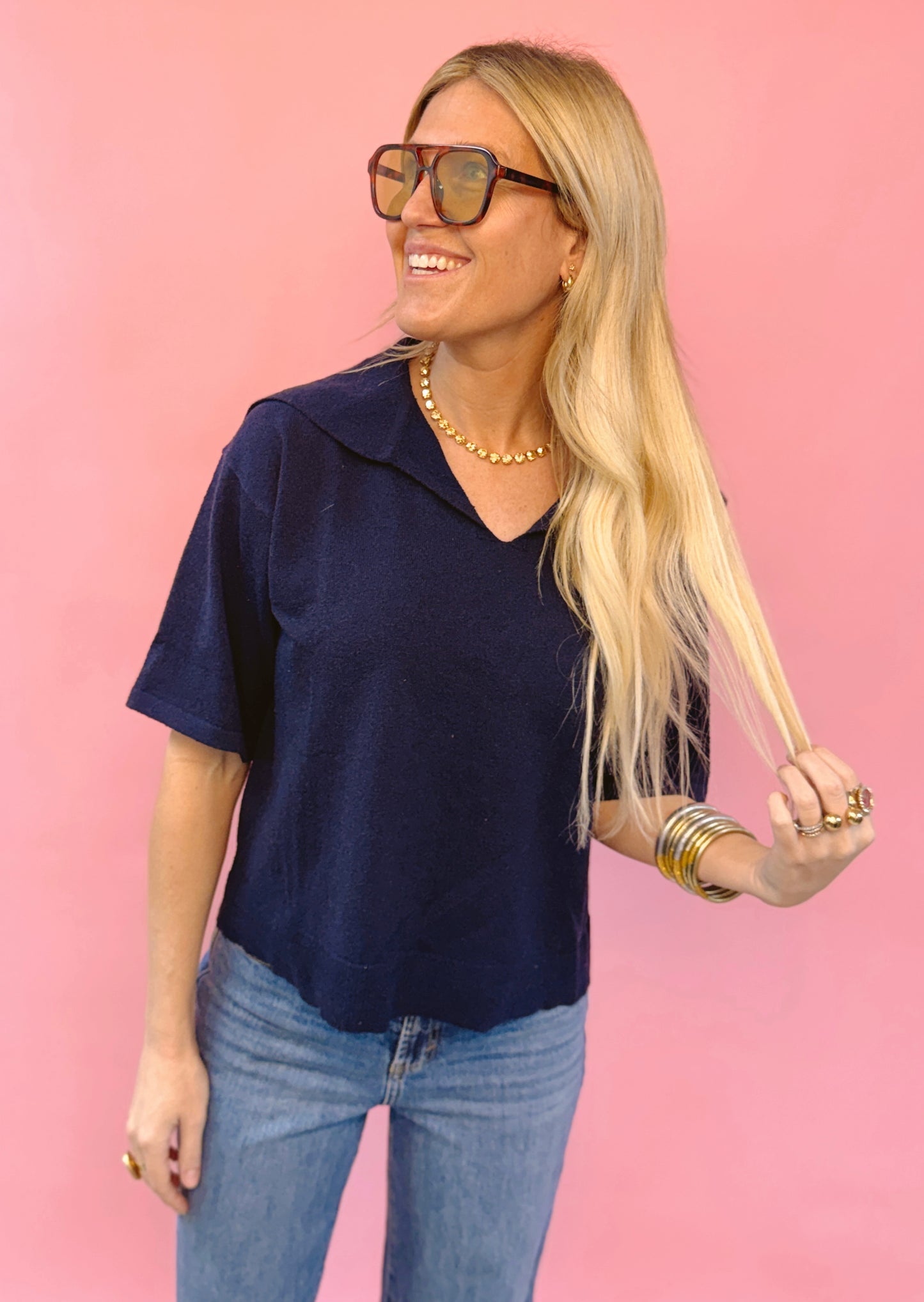 Textured Collared Knit