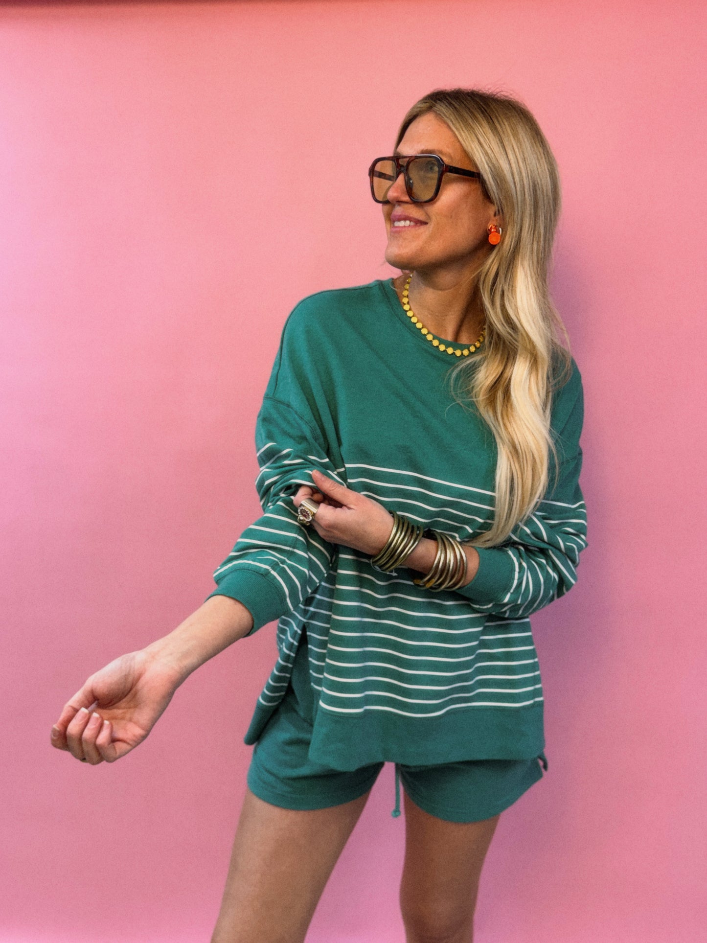 Modern Weekender Striped La Palma Shorts Set