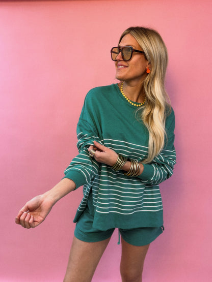 Modern Weekender Striped La Palma Shorts Set