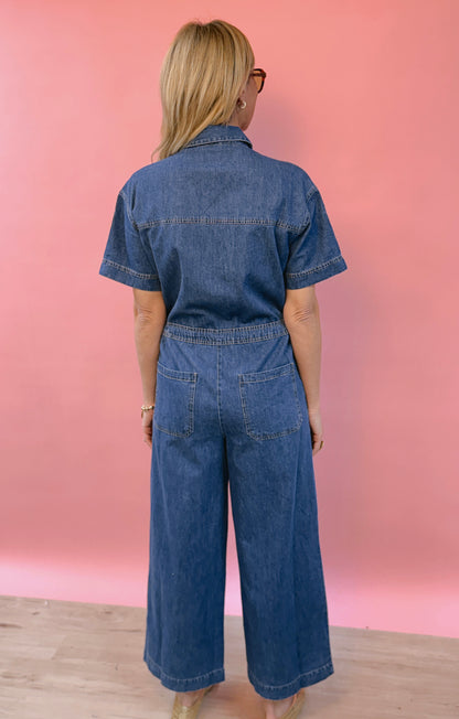 Elsie Denim Jumpsuit Deep Water