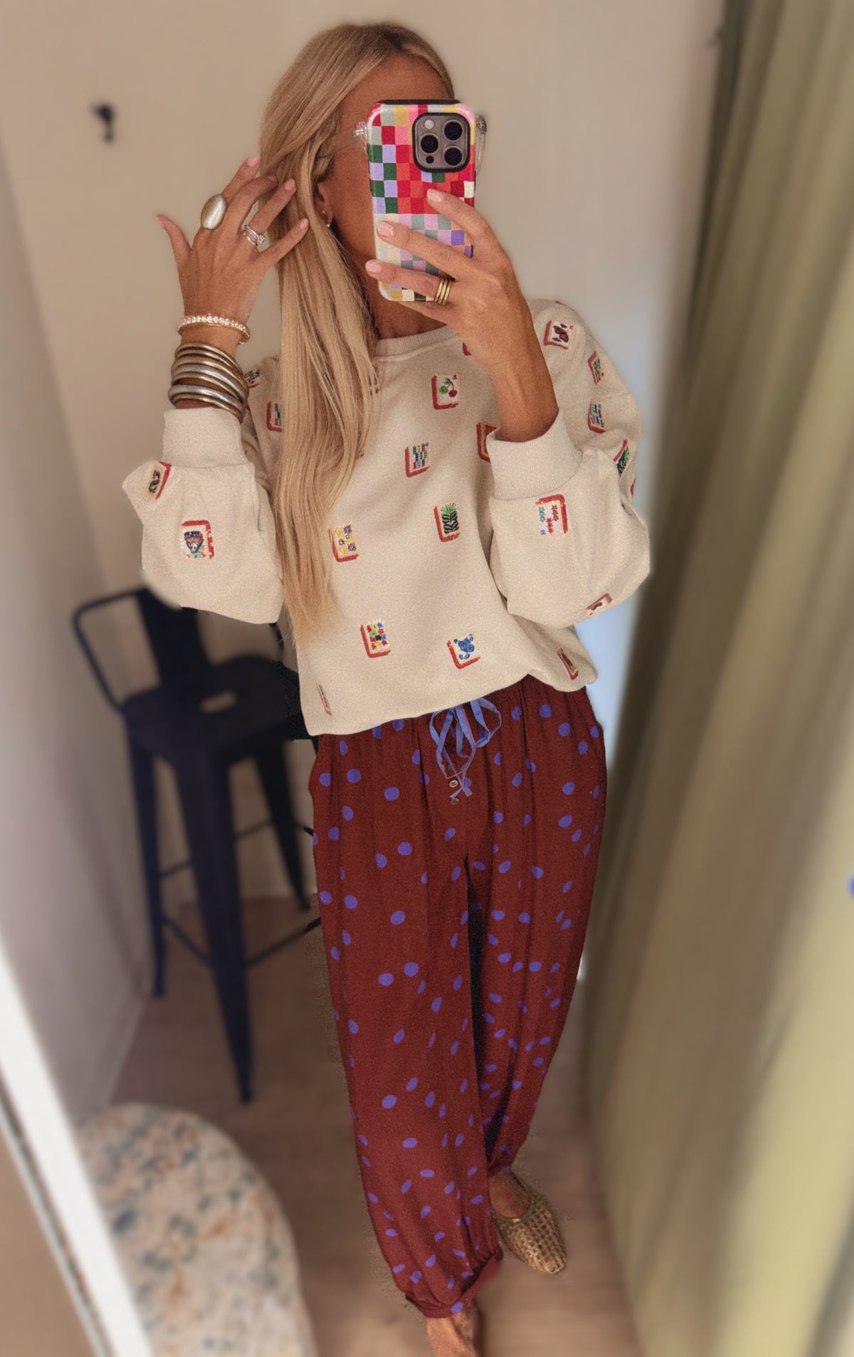 Queen of Sparkles Multi Mahjong Tiles Sweatshirt