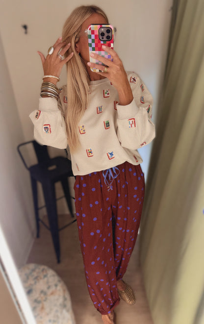 Queen of Sparkles Multi Mahjong Tiles Sweatshirt