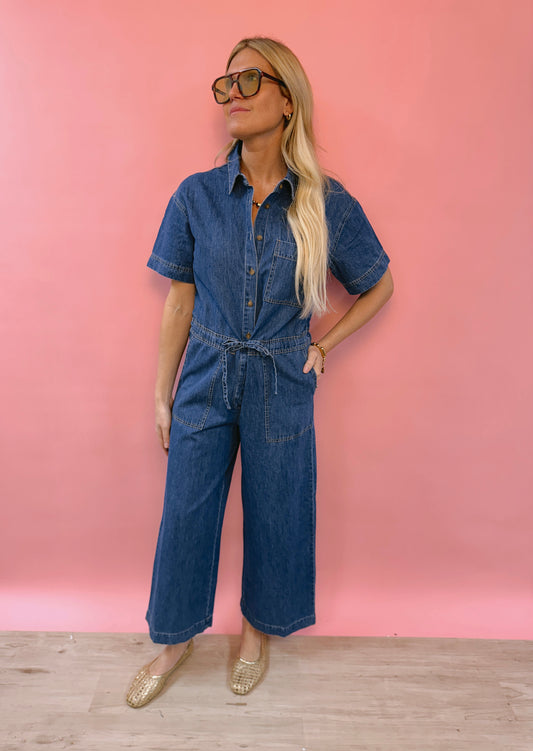 Elsie Denim Jumpsuit Deep Water