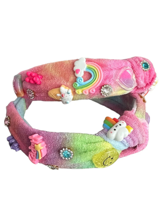 Bari Lynn Tye Dye Terry Charm Knot headband