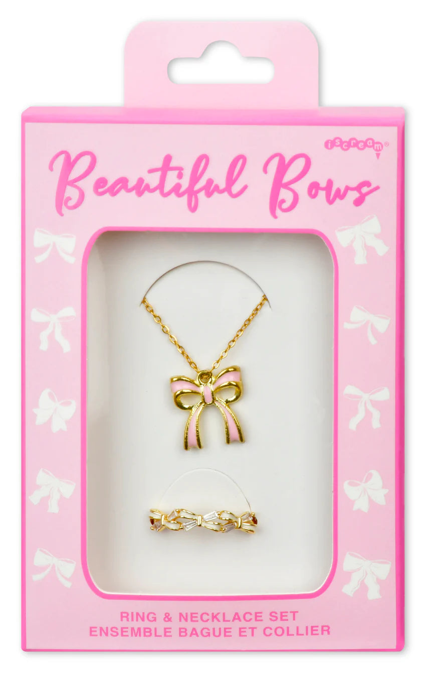 Iscream Beautiful Bows Ring and Necklace Set