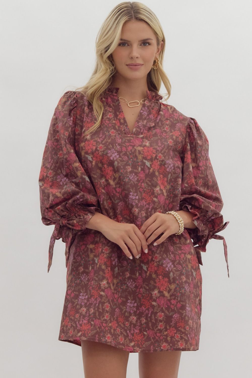 Entro Brown Floral Dress