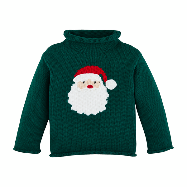 Mudpie Green Santa Rollneck Sweater