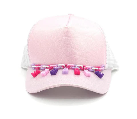 Bari Lynn Gummy Link Chain Trucker Hat