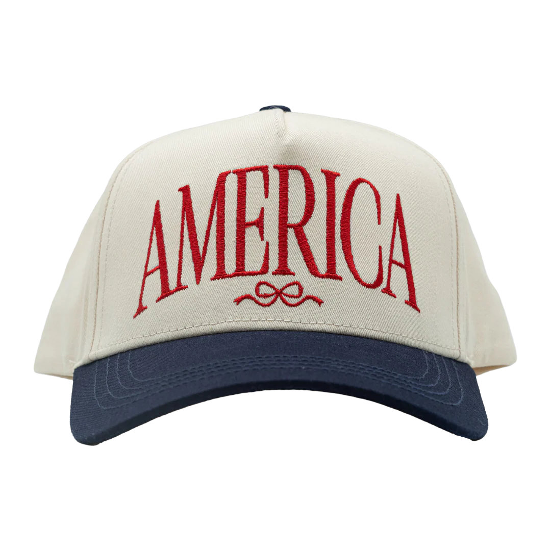Simply Southern Ladies Cream America Trucker Hat