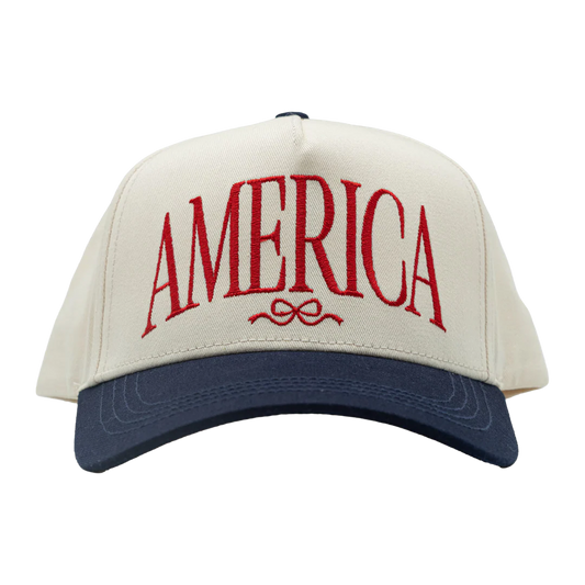 Simply Southern Ladies Cream America Trucker Hat