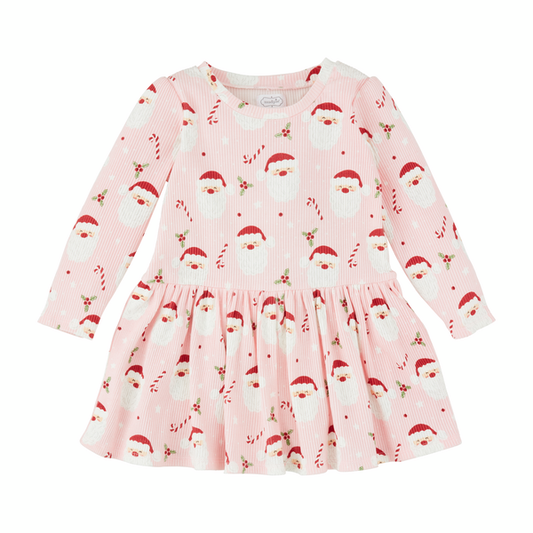 Mudpie Pink Santa T-Shirt Dress