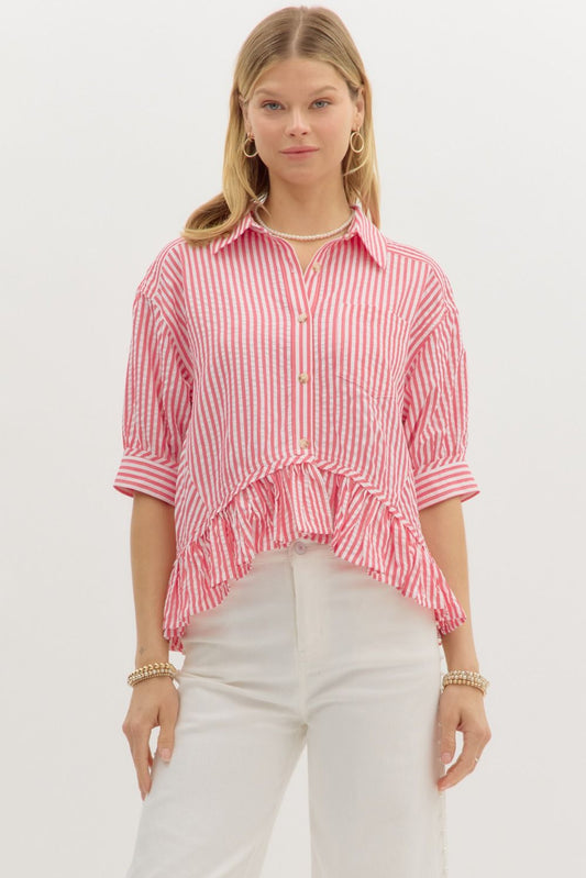 Pink Striped Top