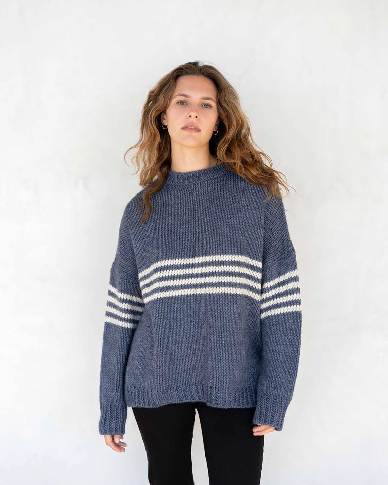 Mersea Seacoast Stripe Crewneck Sweater- Onesize