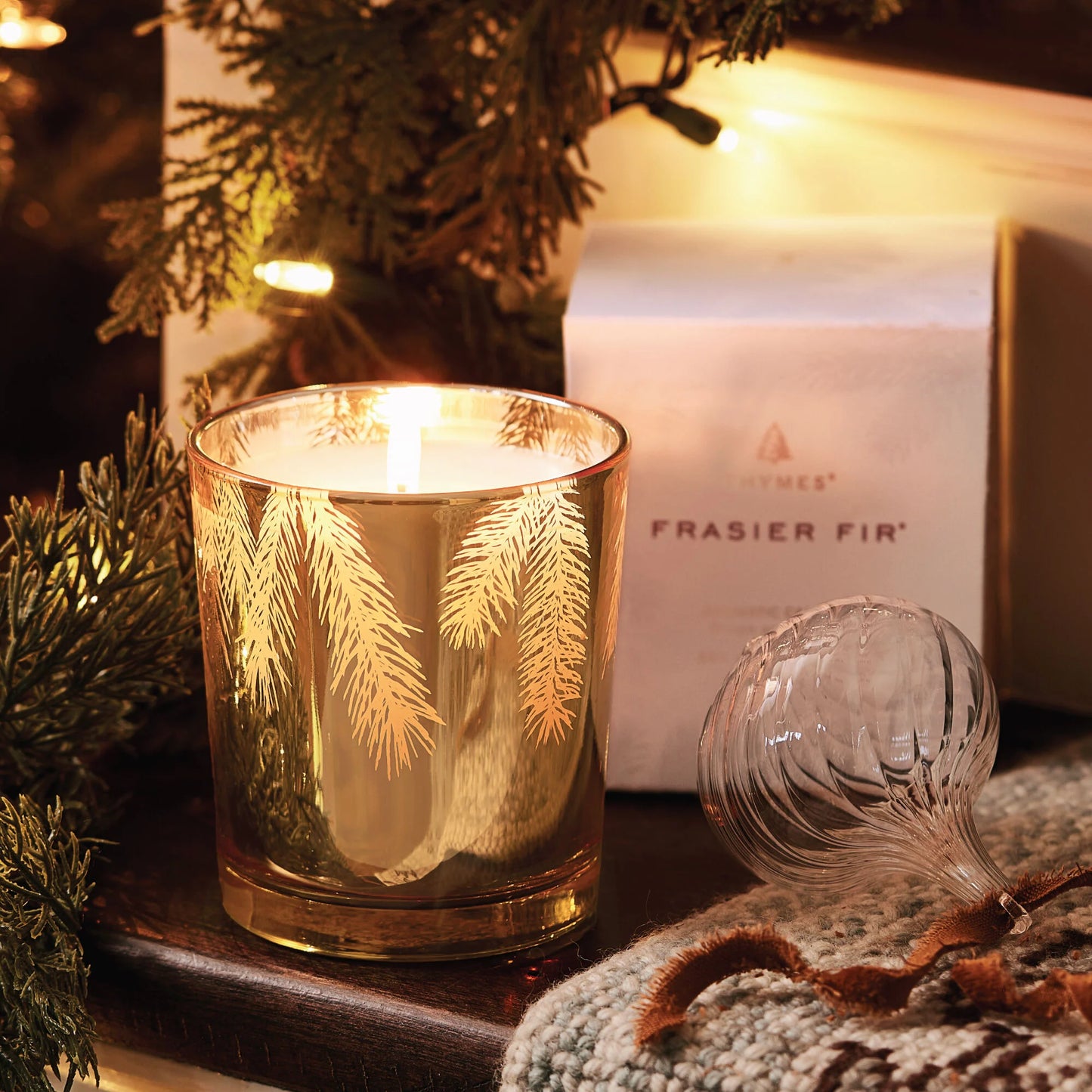 Thymes Frasier Fir Candle Gilded 13oz