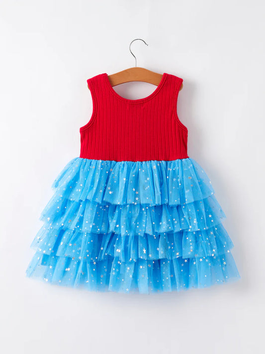 Ryle Faith Designs 4th of July Star Sleeveless Tutu Skirt